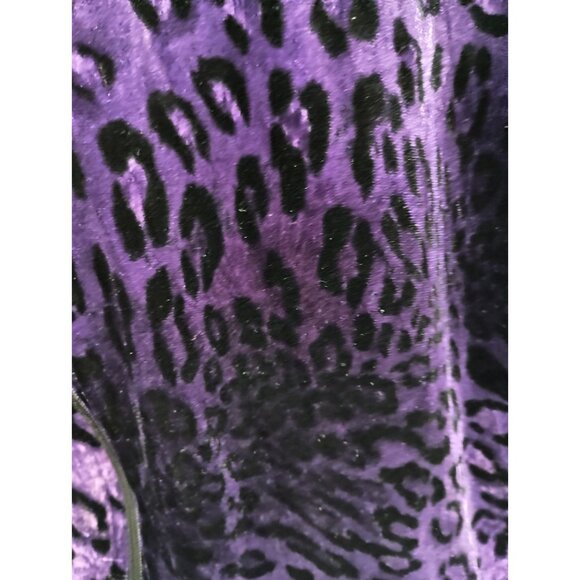 VTG Y2K Diamond's Womens Whimsygoth Jacket Medium Purple Animal Print Velvet - Picture 3 of 6